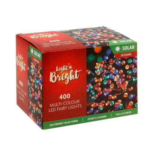 Lights Fairy Multicolour Solar 2F Pk400 - Dollars and Sense