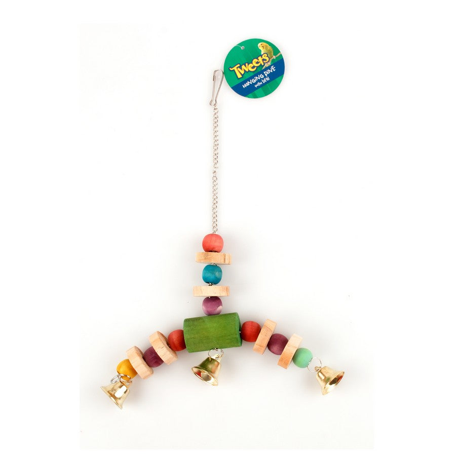 Bird Toy Hanging Pine with Bells - Dollars and Sense