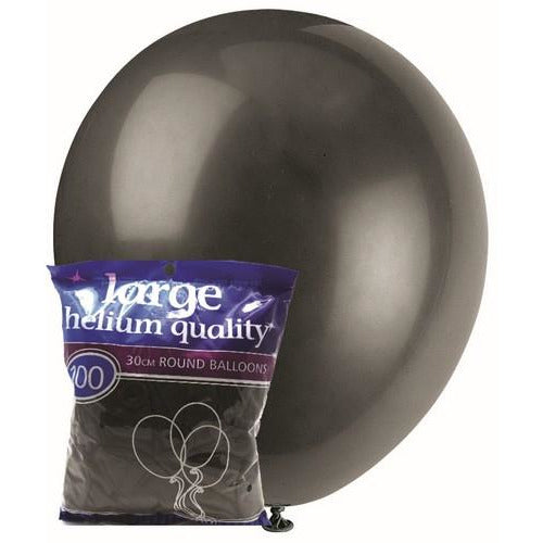 Black - 100 x 30cm (12) Decorator Balloons