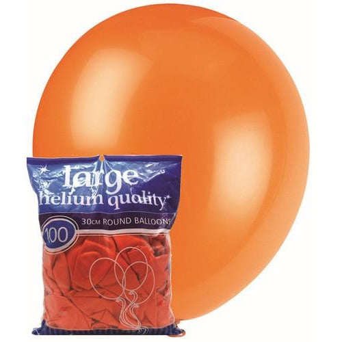 Orange - 100 x 30cm (12) Decorator Balloons