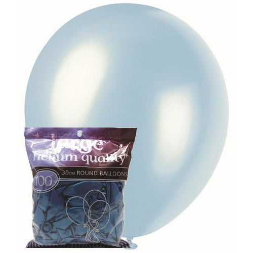 Electric Blue - 100 x 30cm (12) Pearl Balloons
