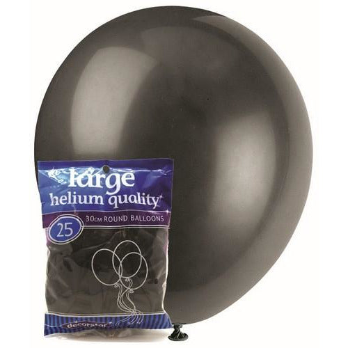 Black - 25 x 30cm (12) Decorator Balloons