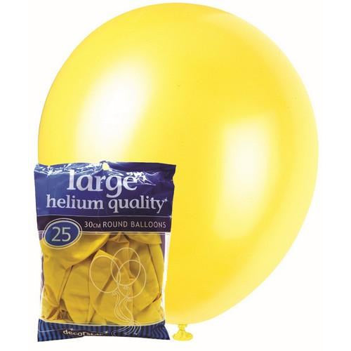 Yellow - 25 x 30cm (12) Decorator Balloons