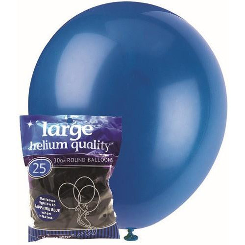 Sapphire Blue - 25 x 30cm (12) Decorator Balloons