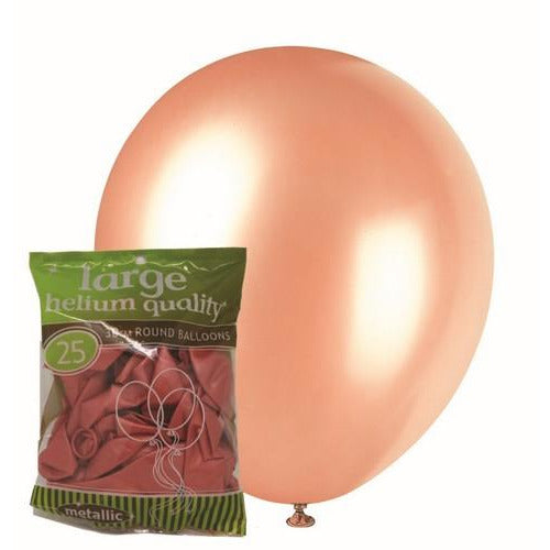 Rose Gold - 25 x 30cm (12) Metallic Balloons