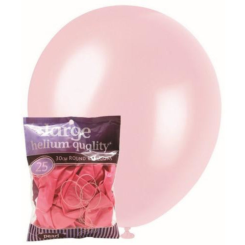 Pink - 25 x 30cm (12) Pearl Balloons