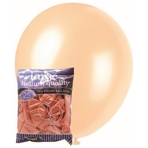 Apricot - 25 x 30cm (12) Pearl Balloons