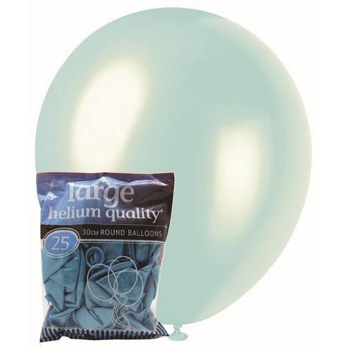 Blue - 25 x 30cm (12) Pearl Balloons