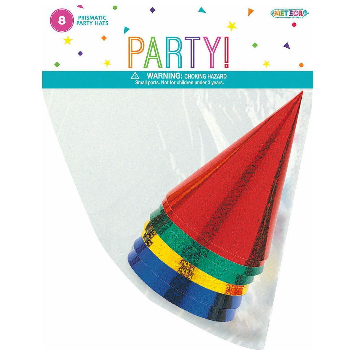 Party Hats Prismatic - 8 Pack 1 Piece - Dollars and Sense