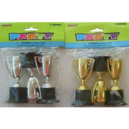 Trophies Silver Or Gold Assorted 3Pk - Dollars and Sense
