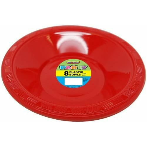Ruby Red 18cm Plastic Bowls 8Pk - Dollars and Sense