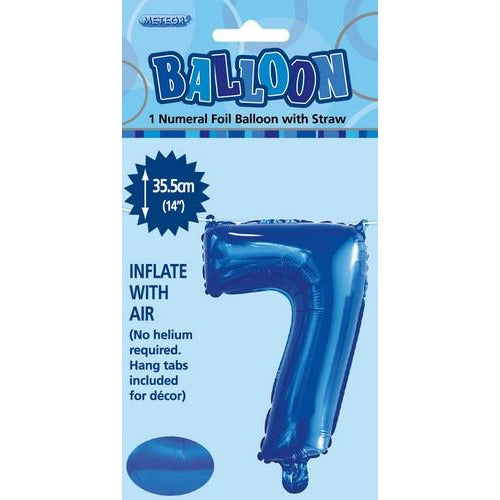 Royal Blue 7 Numeral Foil Balloon 35cm Default Title