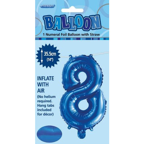 Royal Blue 8 Numeral Foil Balloon 35cm Default Title