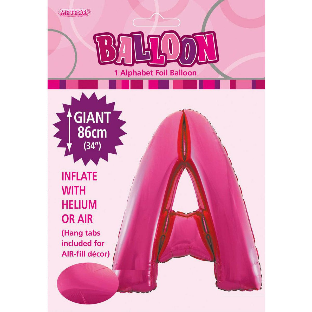 Hot Pink A Alphabet Foil Balloon - 86cm 1 Piece - Dollars and Sense