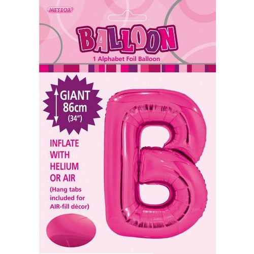 Hot Pink B Alphabet Foil Balloon 86cm Default Title