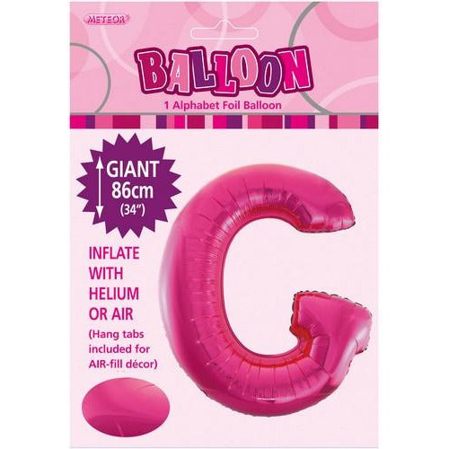 Hot Pink G Alphabet Foil Balloon 86cm Default Title