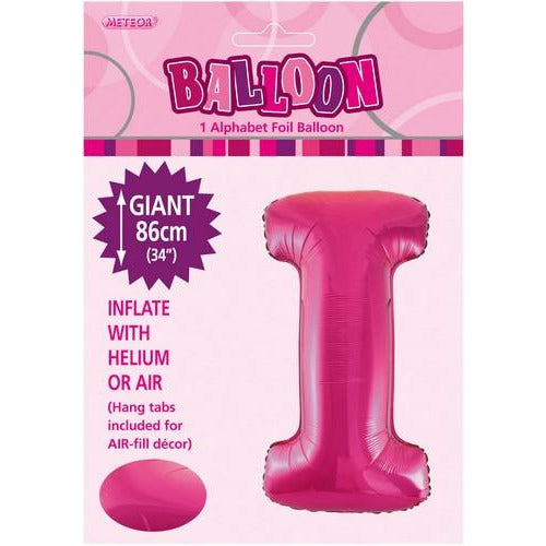 Hot Pink I Alphabet Foil Balloon 86cm Default Title
