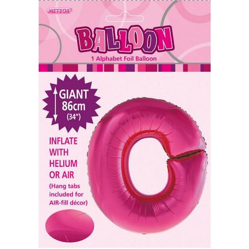 Hot Pink O Alphabet Foil Balloon 86cm Default Title