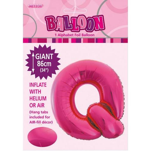 Hot Pink Q Alphabet Foil Balloon 86cm Default Title