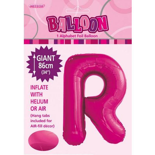 Hot Pink R Alphabet Foil Balloon 86cm Default Title