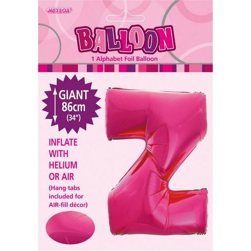 Hot Pink Z Alphabet Foil Balloon 86cm Default Title