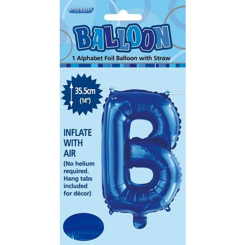 Royal Blue B Alphabet Foil Balloon 35cm Default Title