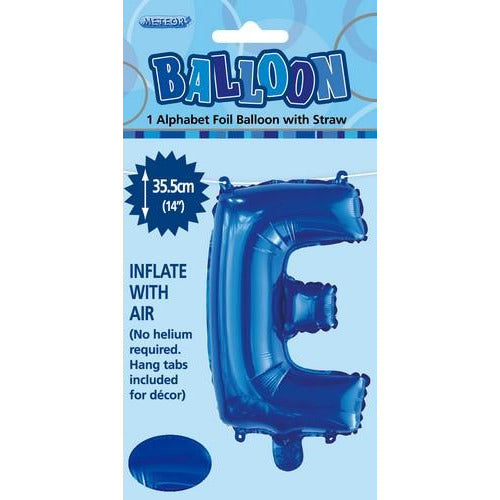 Royal Blue E Alphabet Foil Balloon 35cm Default Title