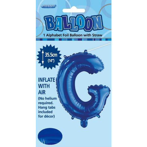 Royal Blue G Alphabet Foil Balloon 35cm Default Title