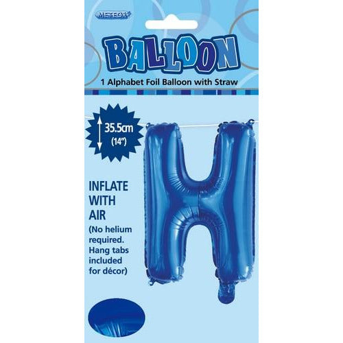 Royal Blue H Alphabet Foil Balloon 35cm Default Title