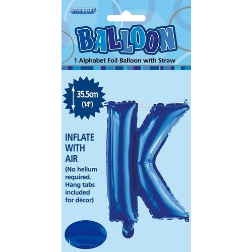 Royal Blue K Alphabet Foil Balloon 35cm Default Title