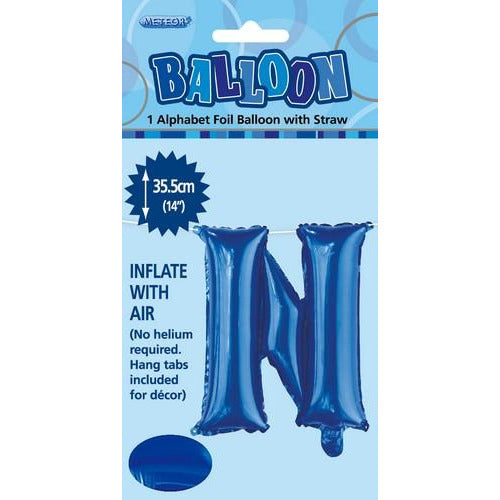Royal Blue N Alphabet Foil Balloon 35cm Default Title