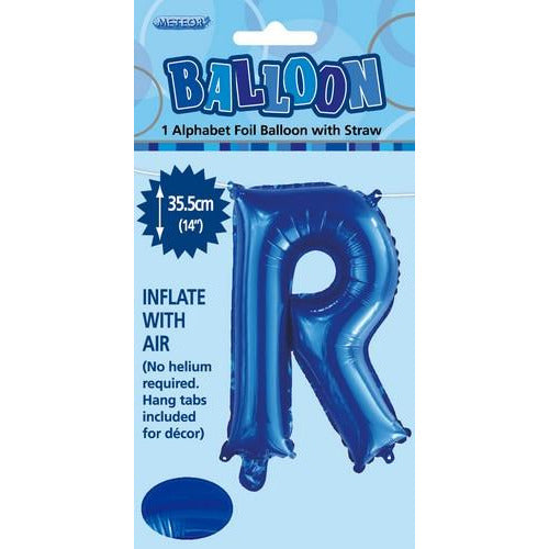 Royal Blue R Alphabet Foil Balloon 35cm Default Title