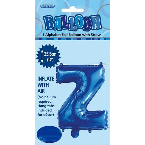 Royal Blue Z Alphabet Foil Balloon 35cm Default Title