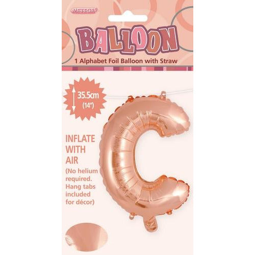 Rose Gold C Alphabet Foil Balloon 35cm Default Title