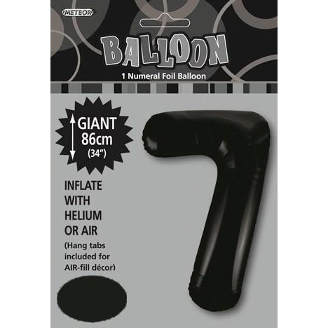 Black 7 Numeral Foil Balloon 86cm Default Title