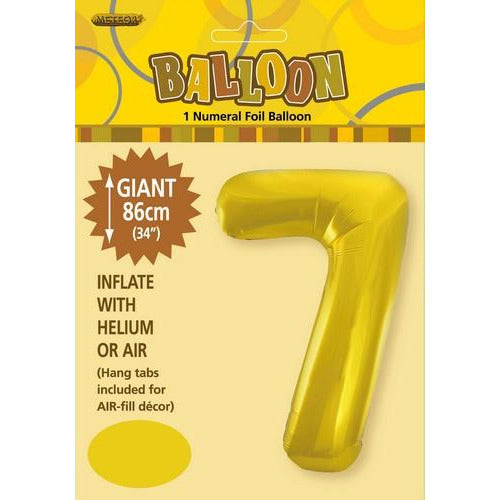 Gold 7 Numeral Foil Balloon 86cm Default Title