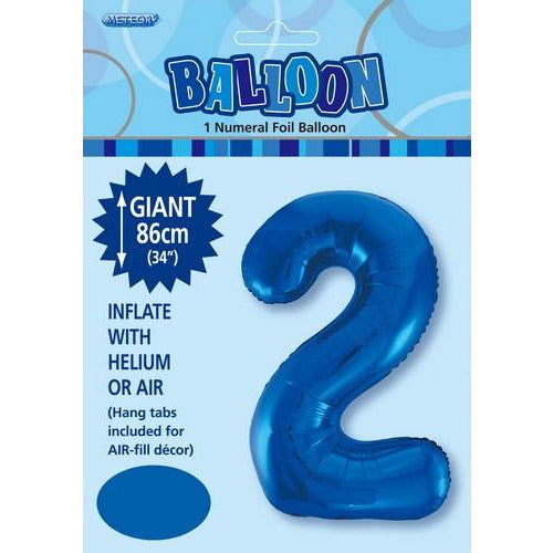 Royal Blue 2 Numeral Foil Balloon 86cm Default Title