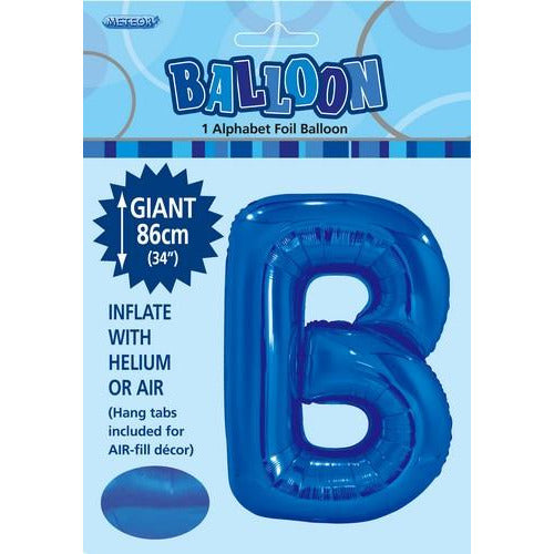 Royal Blue B Alphabet Foil Balloon 86cm Default Title