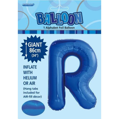 Royal Blue R Alphabet Foil Balloon 86cm Default Title