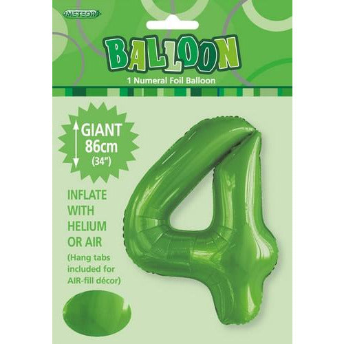 Lime Green 4 Numeral Foil Balloon 86cm Default Title
