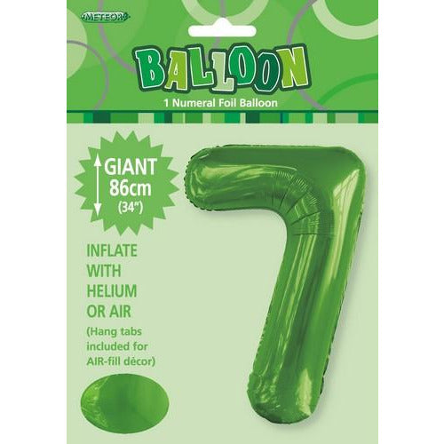 Lime Green 7 Numeral Foil Balloon 86cm Default Title
