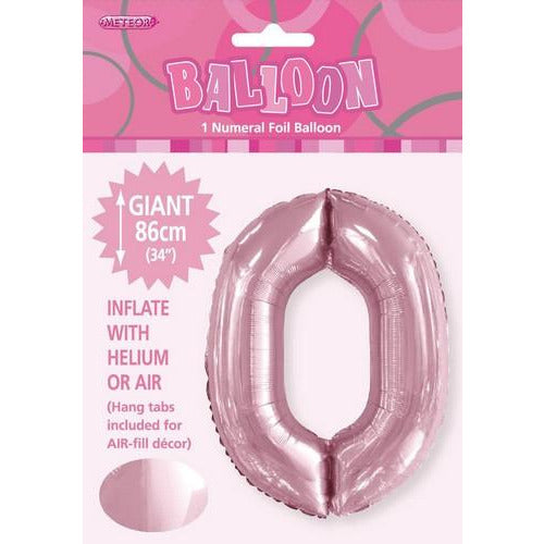 Number 0 Pink Foil Balloon 86cm Default Title