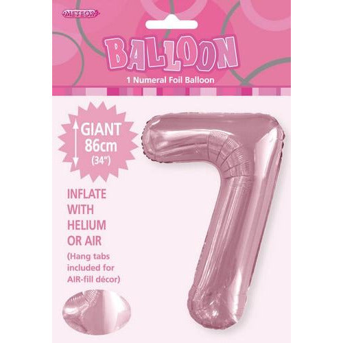 Lovely Pink 7 Numeral Foil Balloon 86cm Default Title