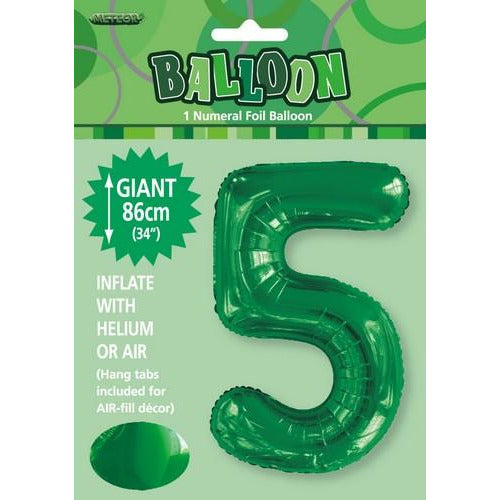 Emerald Green 5 Numeral Foil Balloon 86cm Default Title