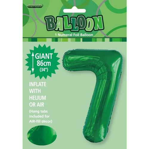 Emerald Green 7 Numeral Foil Balloon 86cm Default Title