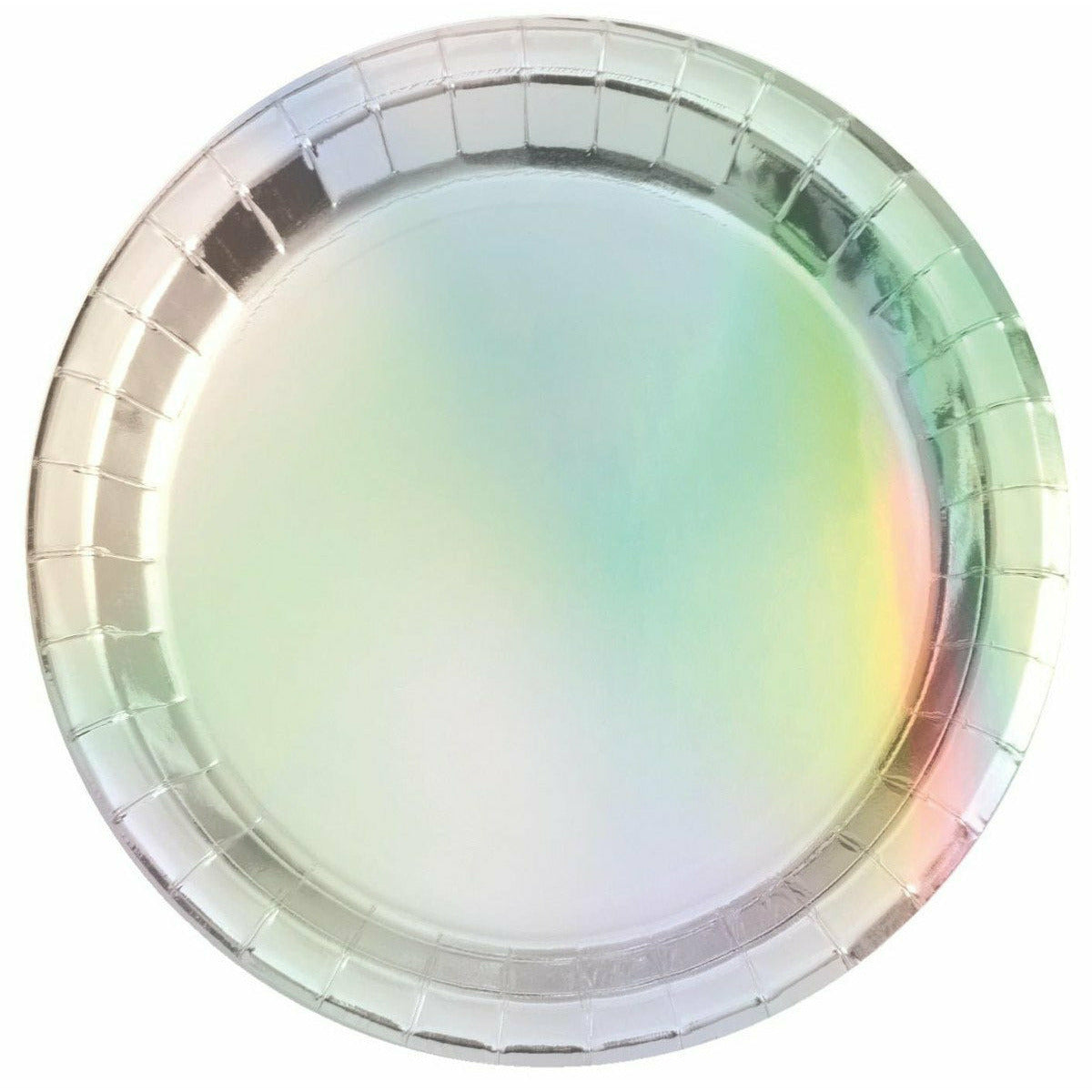 Iridescent Round Paper Plates 18cm 8Pk - Dollars and Sense