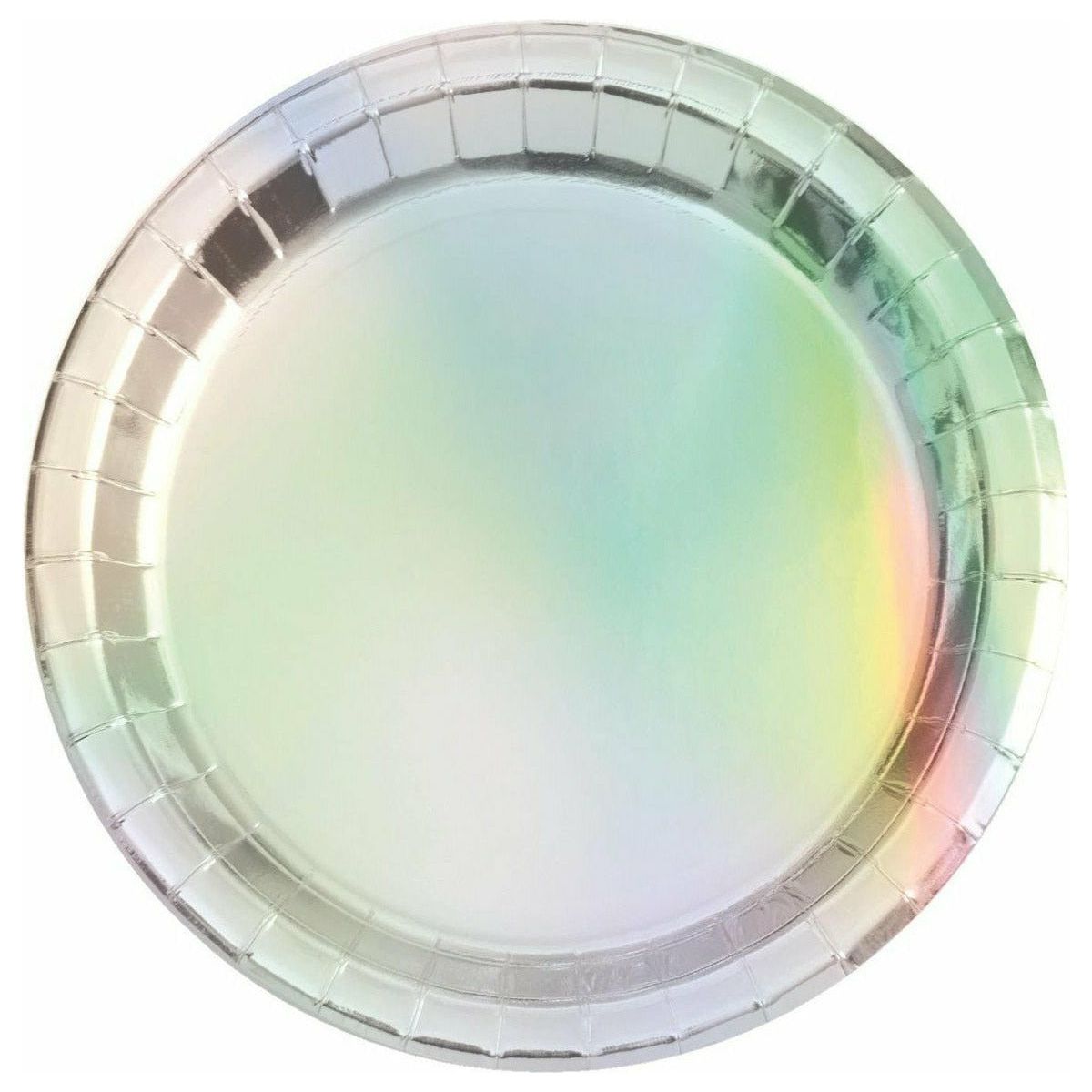 Iridescent Round Paper Plates 23cm 8Pk - Dollars and Sense