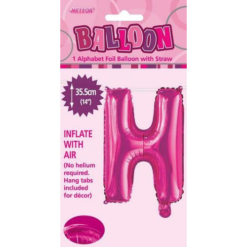 Hot Pink H Alphabet Foil Balloon 35cm Default Title