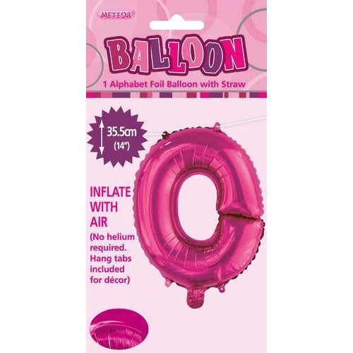 Hot Pink O Alphabet Foil Balloon 35cm Default Title