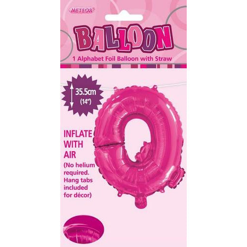 Hot Pink Q Alphabet Foil Balloon 35cm Default Title